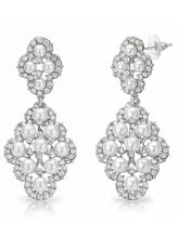 Peora Statement Pearl CZ Cluster Earrings