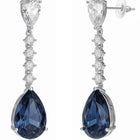 Peora Silver Teardrop Earrings with Blue Stone