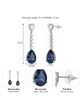 Peora Silver Teardrop Earrings with Blue Stone