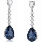Peora Silver Teardrop Earrings with Blue Stone