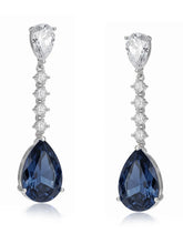 Peora Silver Teardrop Earrings with Blue Stone
