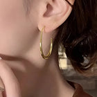 Peora Gold Fluid Shape Hoop Earrings