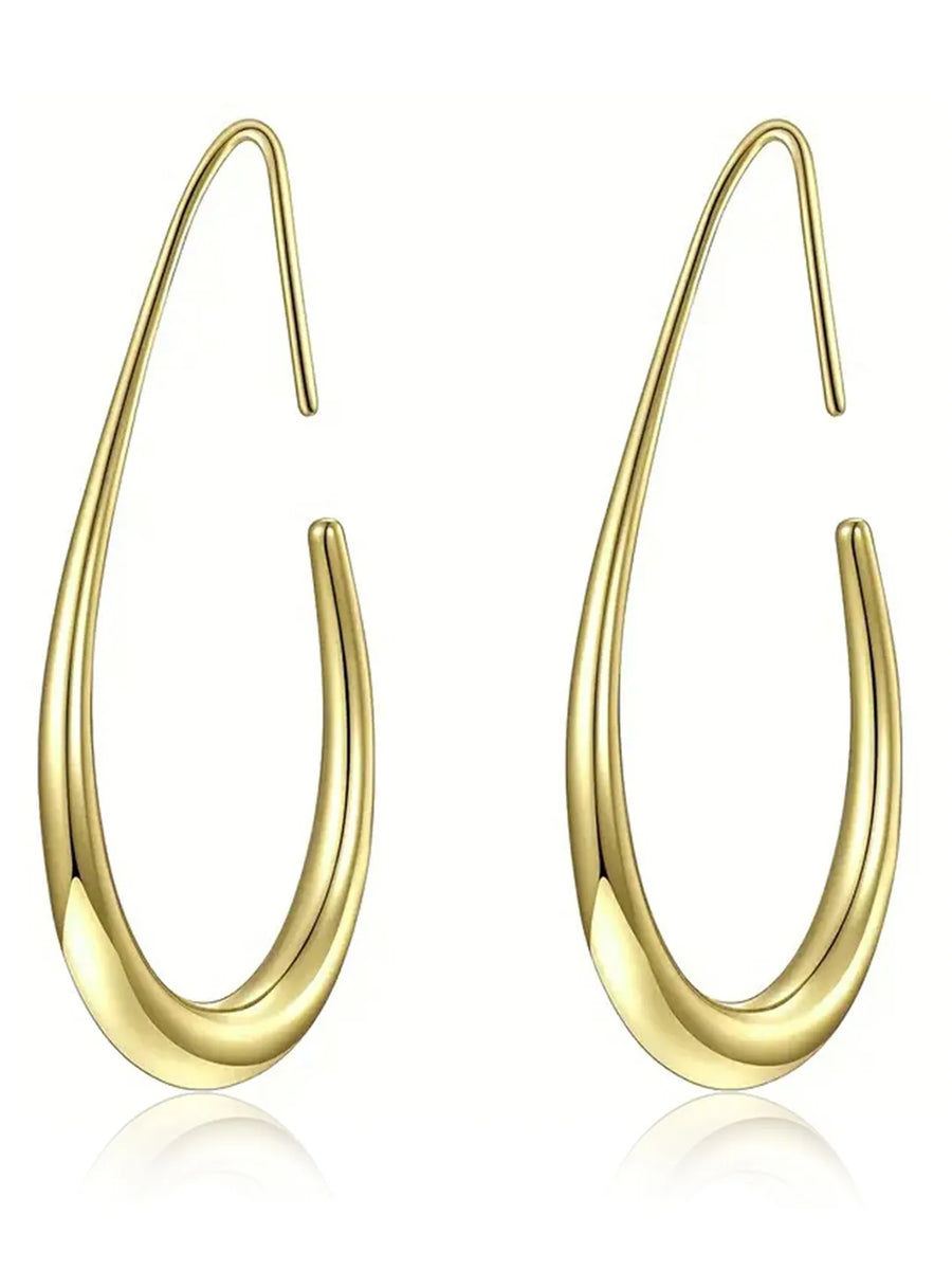 Peora Gold Fluid Shape Hoop Earrings