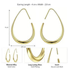 Peora Gold Fluid Shape Hoop Earrings