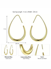 Peora Gold Fluid Shape Hoop Earrings