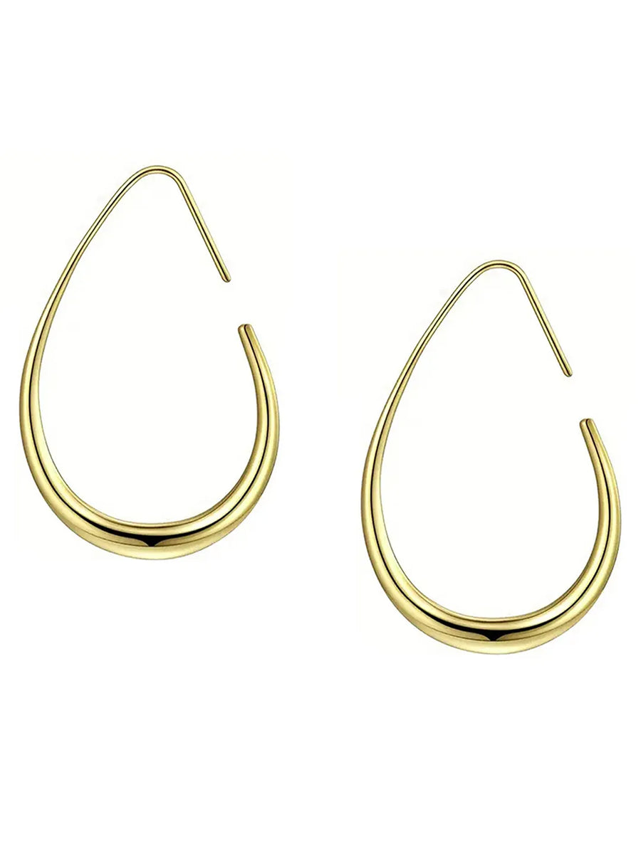 Peora Gold Fluid Shape Hoop Earrings