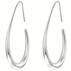Peora Silver Fluid Shape Hoop Earrings