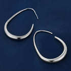 Peora Silver Fluid Shape Hoop Earrings