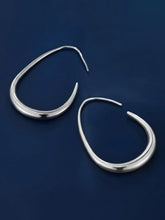 Peora Silver Fluid Shape Hoop Earrings