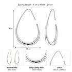 Peora Silver Fluid Shape Hoop Earrings