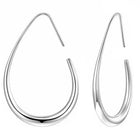 Peora Silver Fluid Shape Hoop Earrings