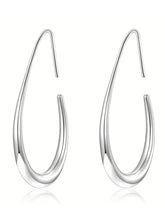 Peora Silver Fluid Shape Hoop Earrings