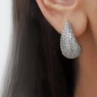 Peora LumiDrop Silver CZ Teardrop Stud Earrings