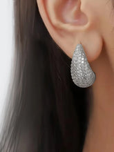 Peora LumiDrop Silver CZ Teardrop Stud Earrings