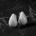 Peora LumiDrop Silver CZ Teardrop Stud Earrings