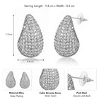 Peora LumiDrop Silver CZ Teardrop Stud Earrings
