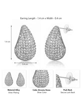 Peora LumiDrop Silver CZ Teardrop Stud Earrings