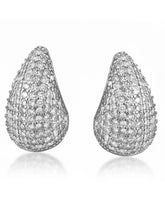Peora LumiDrop Silver CZ Teardrop Stud Earrings