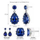 Peora Silver Crystal Chic Blue Drop Earrings