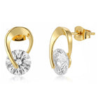 Peora Solitaire Drop Gold Stud Earrings