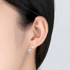 Peora Solitaire Drop Gold Stud Earrings