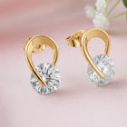 Peora Solitaire Drop Gold Stud Earrings