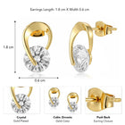 Peora Solitaire Drop Gold Stud Earrings