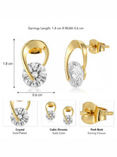 Peora Solitaire Drop Gold Stud Earrings