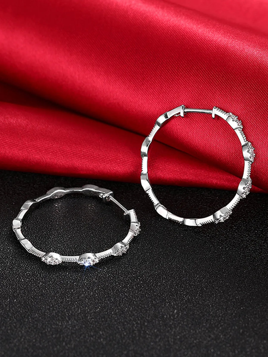 Peora Crystal Studded Accent Hoop Earrings