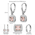 Peora Pink Gem Halo Silver Drop Earrings