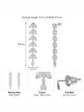 Peora Chic Silver Leaf Drop Earrings