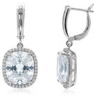 Peora Silver Statement Cushion Drop Earrings