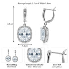 Peora Silver Statement Cushion Drop Earrings