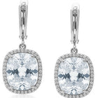 Peora Silver Statement Cushion Drop Earrings