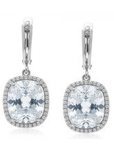 Peora Silver Statement Cushion Drop Earrings
