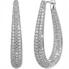 Peora Sparkling CZ Pave Oval Hoop Earrings