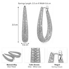 Peora Sparkling CZ Pave Oval Hoop Earrings