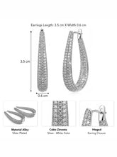 Peora Sparkling CZ Pave Oval Hoop Earrings