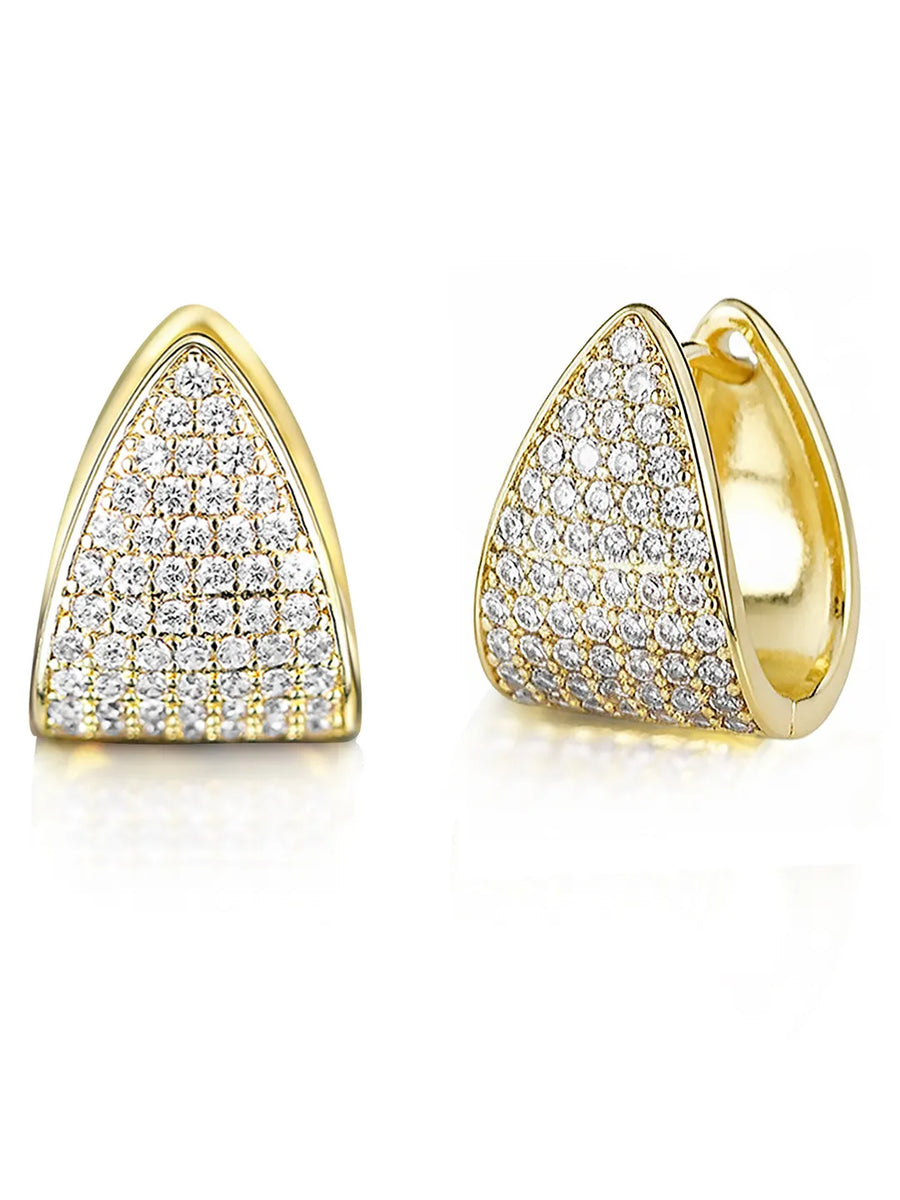 Peora Geometric Gold Plated Modern Earrings