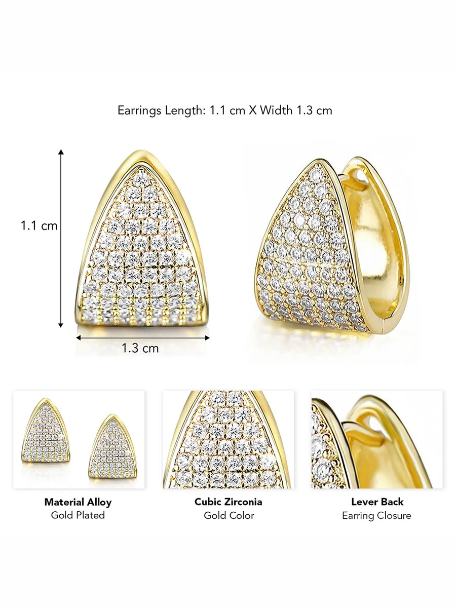 Peora Geometric Gold Plated Modern Earrings