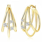 Peora CZ Accent Layered Gold Hoops