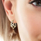 Peora CZ Accent Layered Gold Hoops