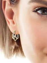 Peora CZ Accent Layered Gold Hoops
