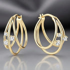 Peora CZ Accent Layered Gold Hoops