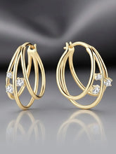Peora CZ Accent Layered Gold Hoops