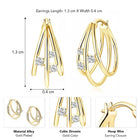 Peora CZ Accent Layered Gold Hoops