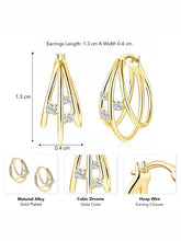 Peora CZ Accent Layered Gold Hoops