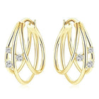 Peora CZ Accent Layered Gold Hoops