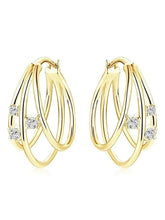 Peora CZ Accent Layered Gold Hoops
