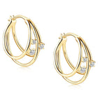 Peora CZ Accent Layered Gold Hoops